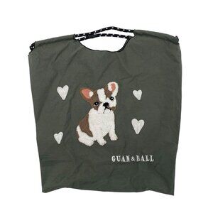 GUAN&BALL French Bulldog Embroidered 100% Nylon Eco Friendly Tote Bag